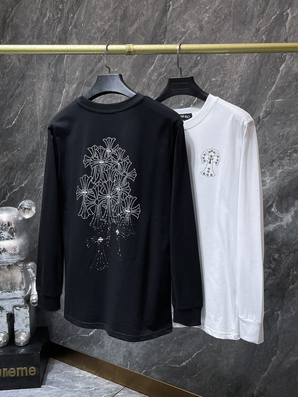 Rhinestone Crosses Black Long Sleeve™