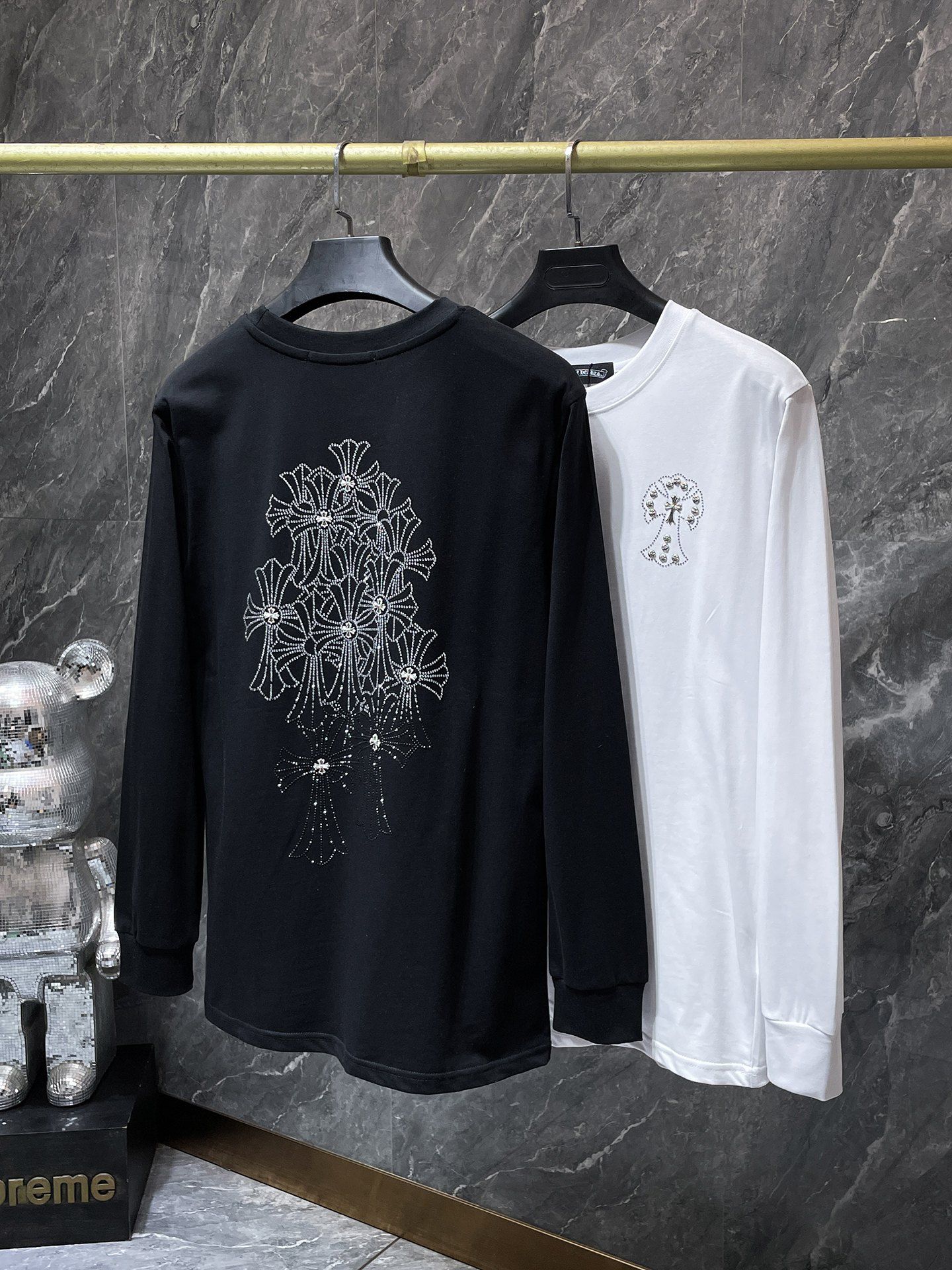 Rhinestone Crosses Black Long Sleeve™