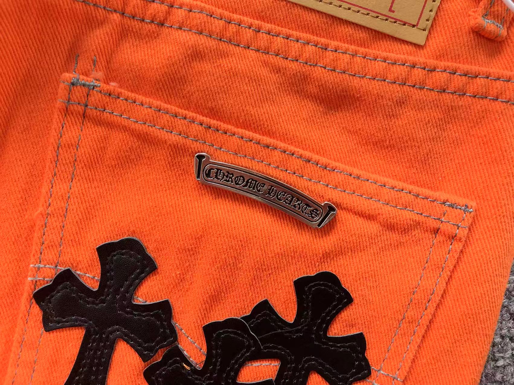 Black Cross Patch Orange Denim Jeans™