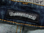 Blue & Purple Cross Patch Baggy Jeans™