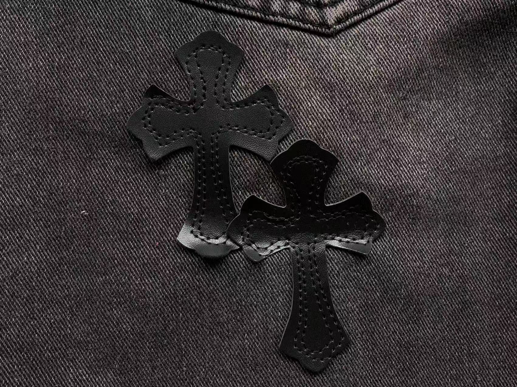 Black Cross Patch Black Denim Jeans™