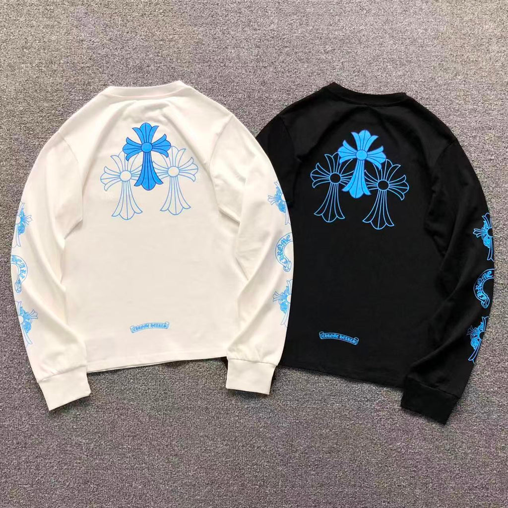 Blue Triple Cross White/Black Long Sleeve™