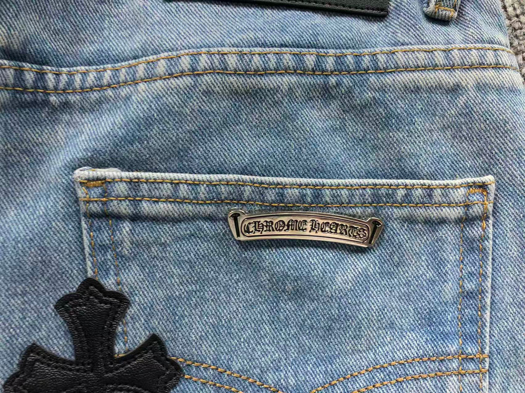 Faded Black Cross Patch Light Denim Baggy Jeans™