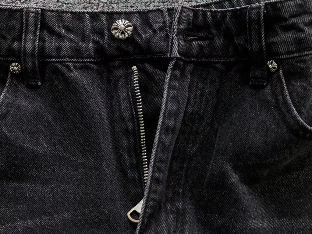 Blue & Yellow Cross Patch Black Jeans™