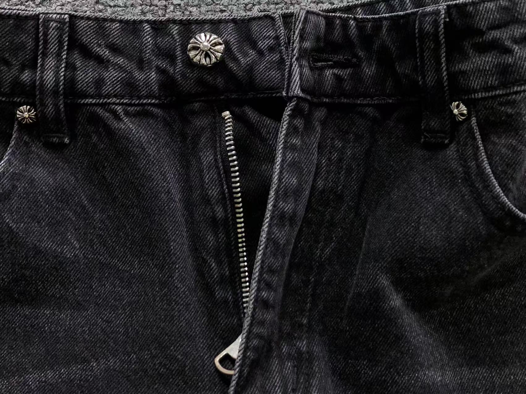 Blue & Yellow Cross Patch Black Jeans™