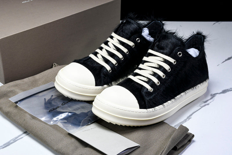 Strobe Low Sneakers "Black Cow Fur"
