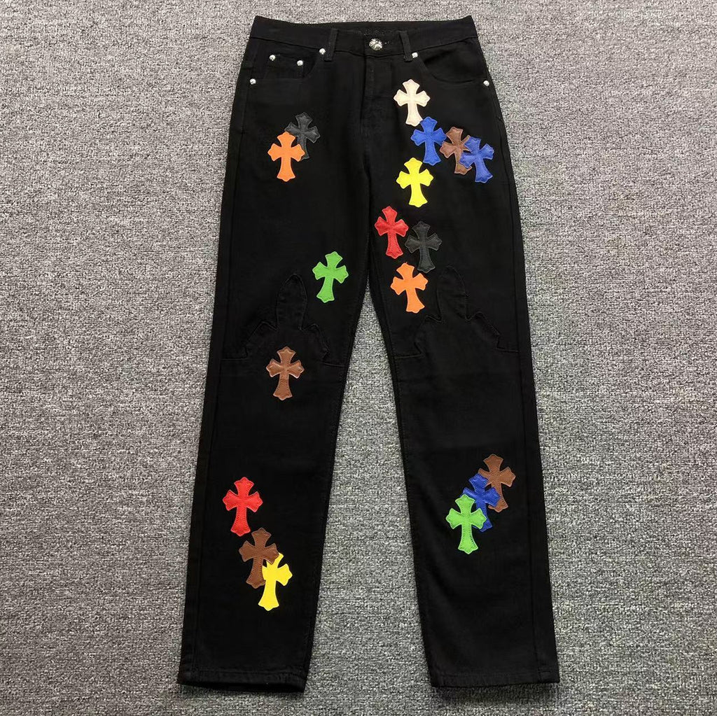 Multicolor Cross Patch Black Jeans™