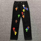 Multicolor Cross Patch Black Jeans™