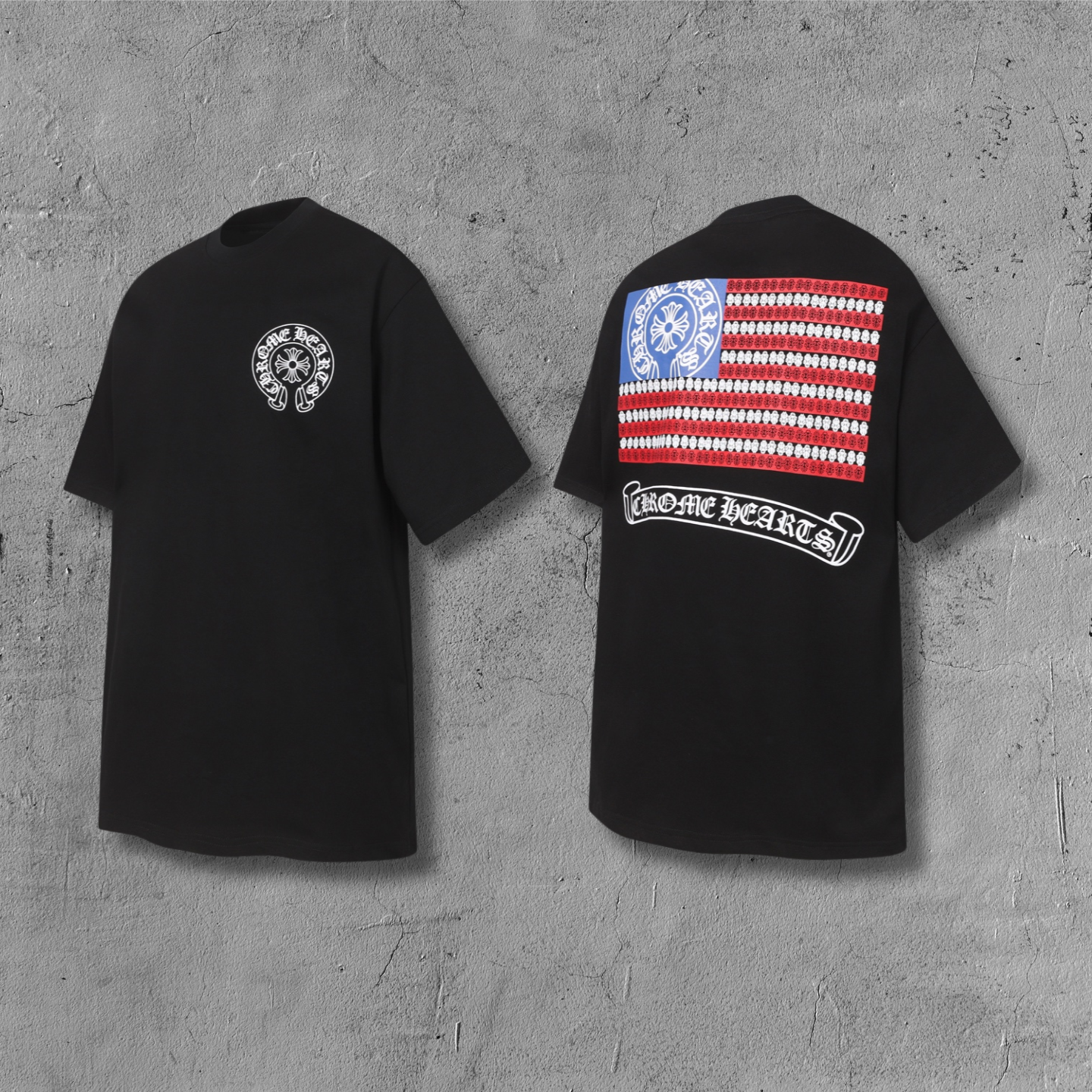 USA Flag Graphic Black T-Shirt™