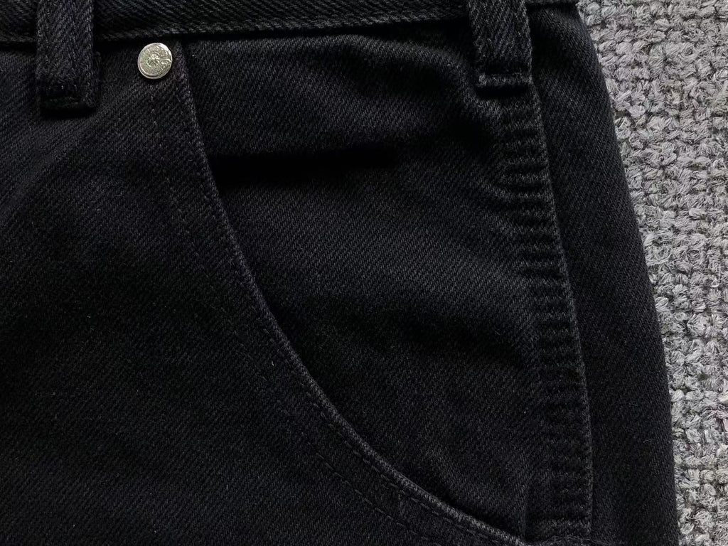 Black Cross Patch Black Jean Shorts™