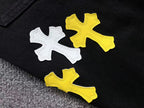 White & Yellow Cross Patch Black Denim Jeans™