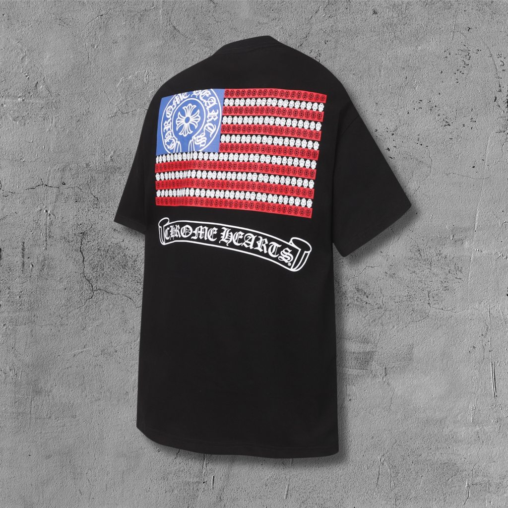 USA Flag Graphic Black T-Shirt™
