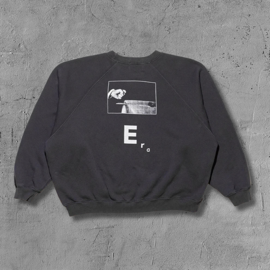ER* Typography Portrait Washed Black Sweater™