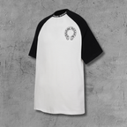 Black Sleeve Horseshoe White T-Shirt™