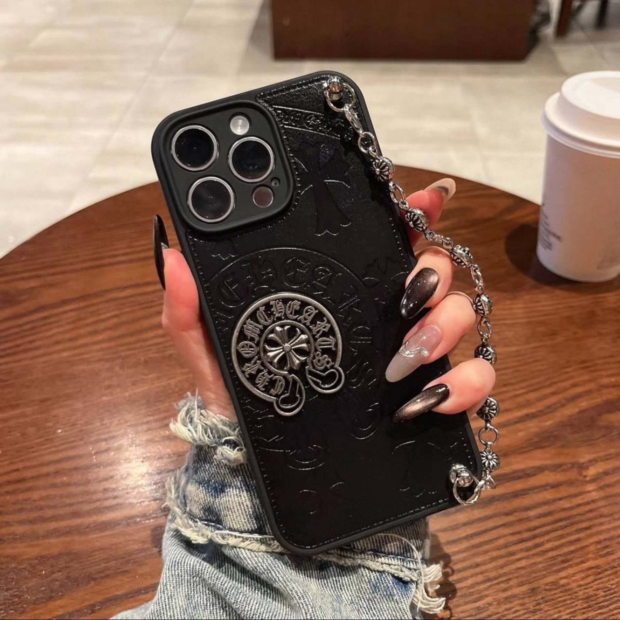 Gothic Accessory Chain Black Leather Case™