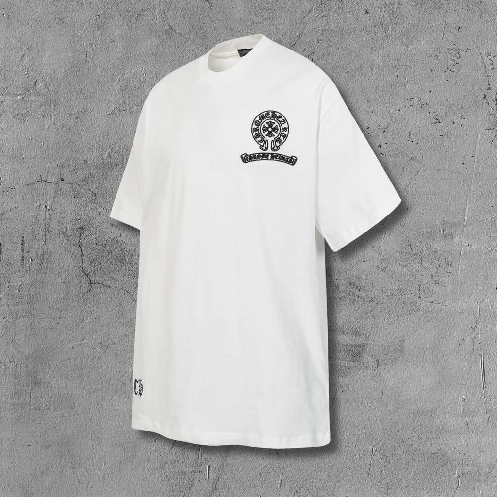 Vertical Cross Horseshoe Logo White T-Shirt™