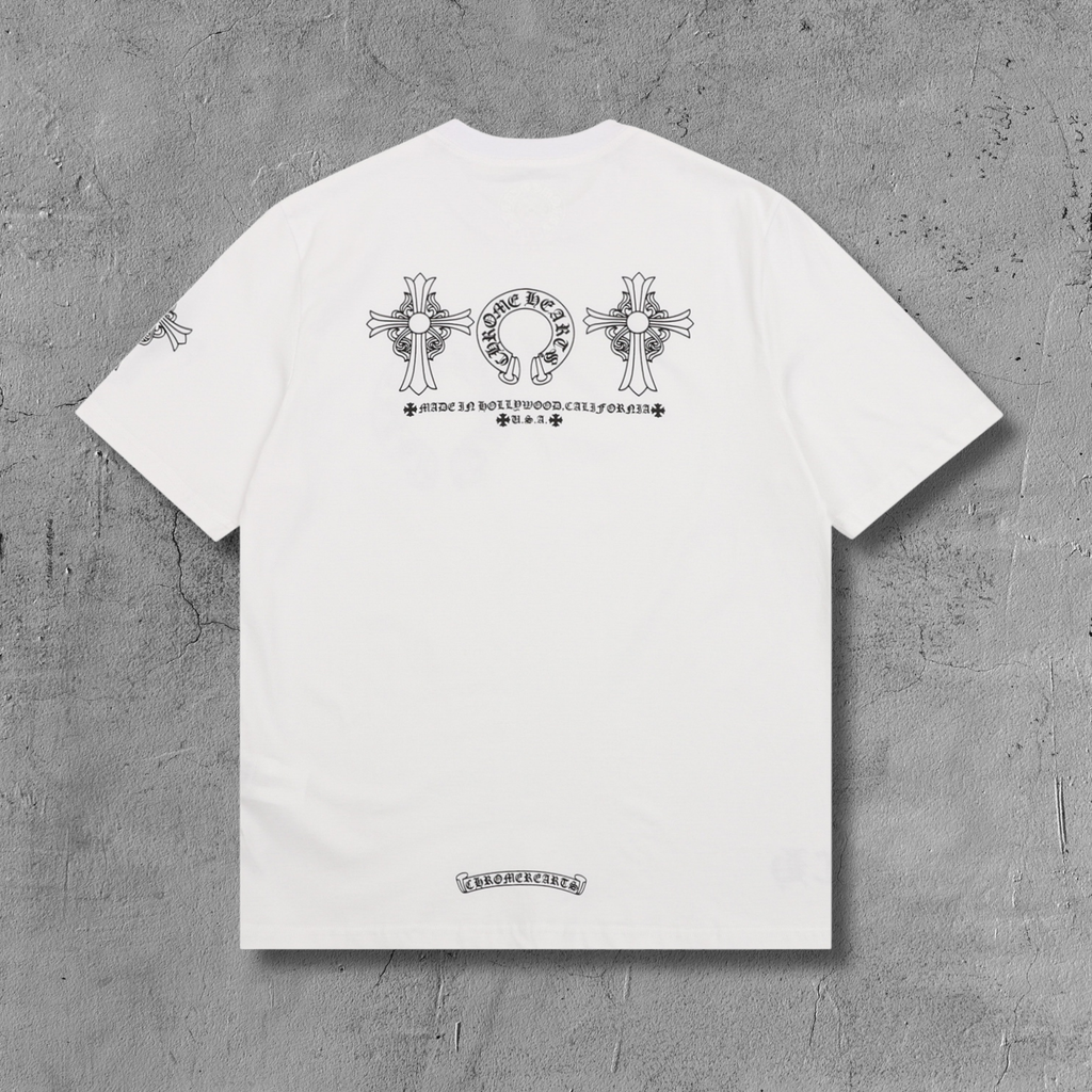 Ornate Double Cross Horseshoe White T-Shirt™