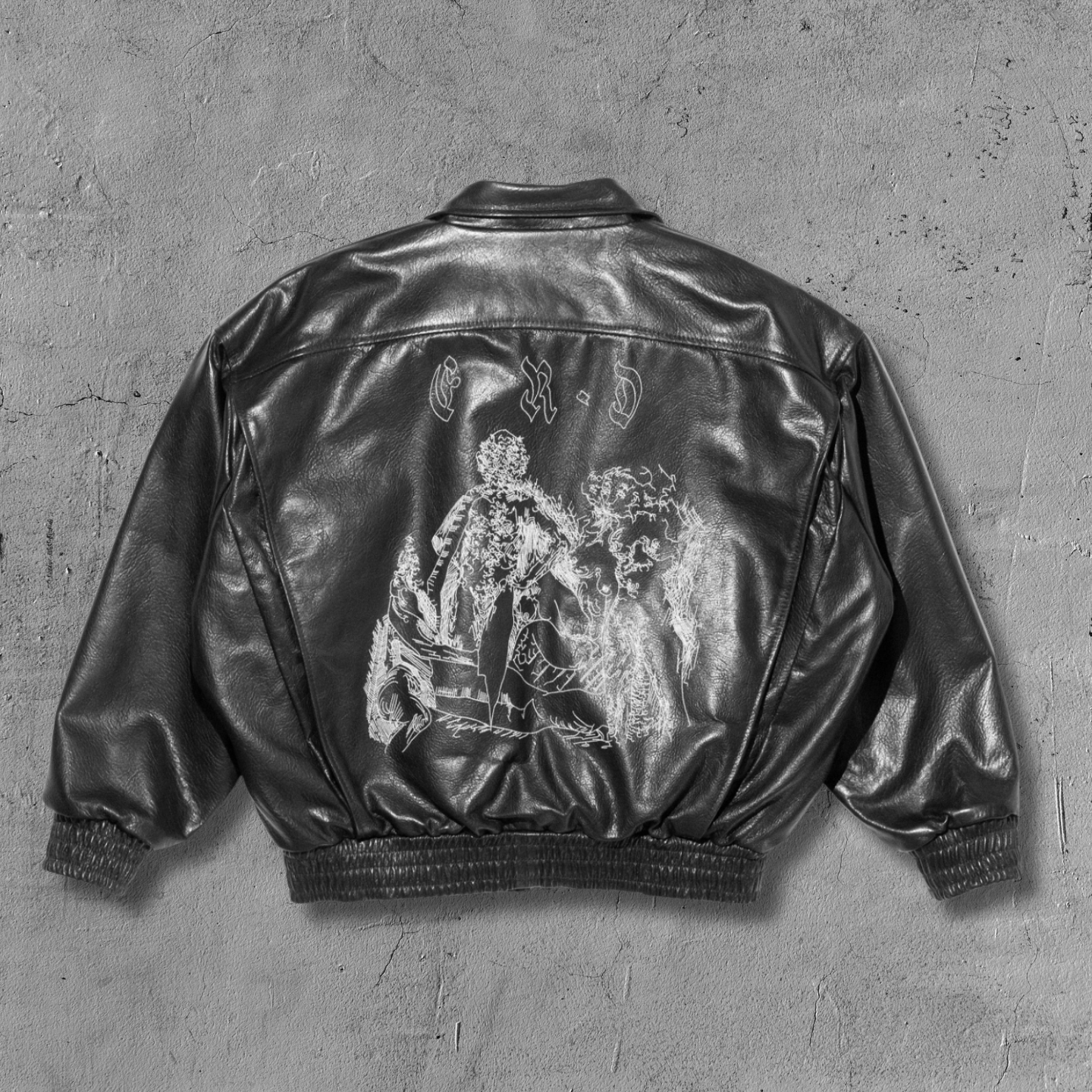ER* Painter's Wives Black Leather Bomber Jacket™