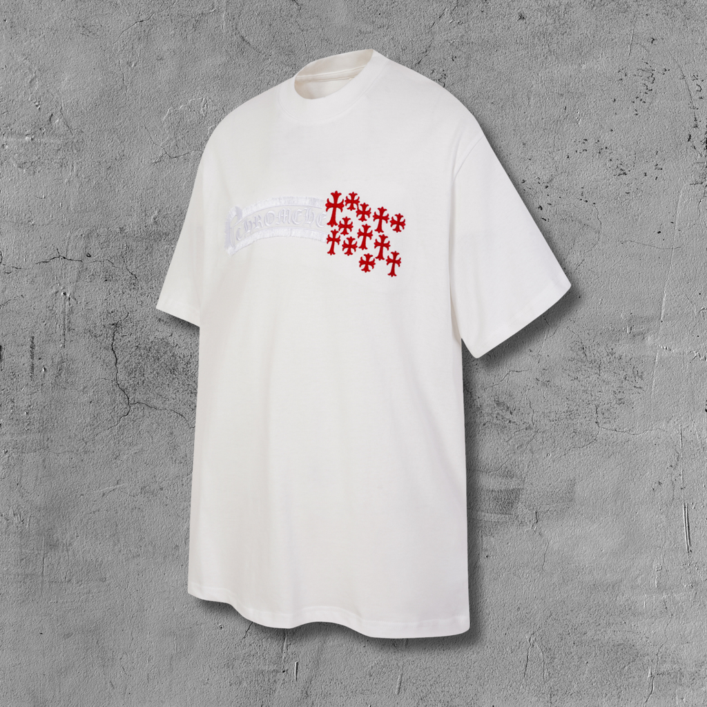 Red Cross Scatter White T-Shirt™