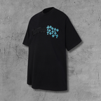 Turquoise Cross Scatter Black T-Shirt™