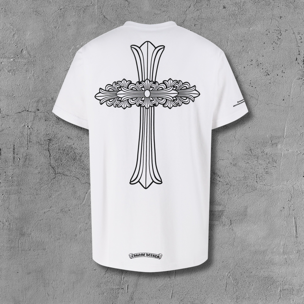 Large Ornate Cross White T-Shirt™