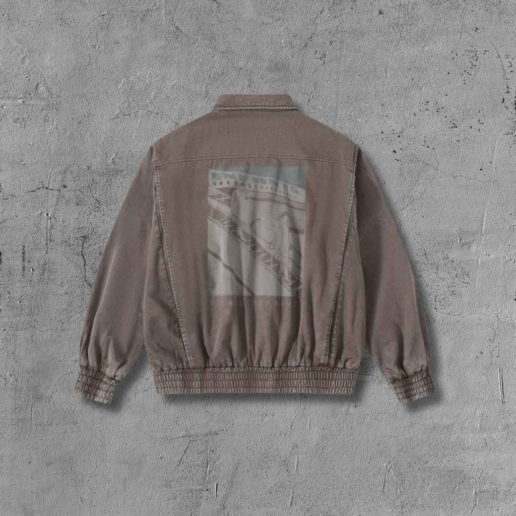 ER* Faded Graphic Brown Bomber Jacket™