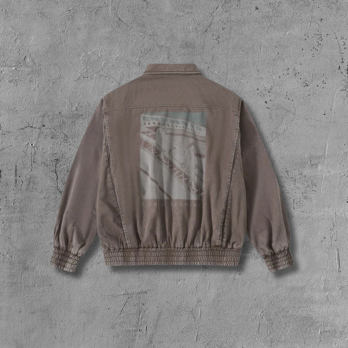 ER* Faded Graphic Brown Bomber Jacket™