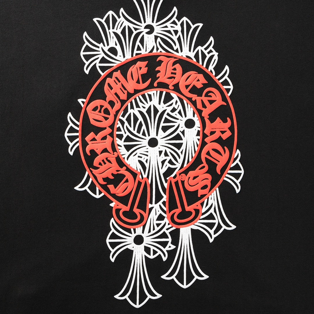 Red Horse Shoe Logo Black Full Zip Hoodie™