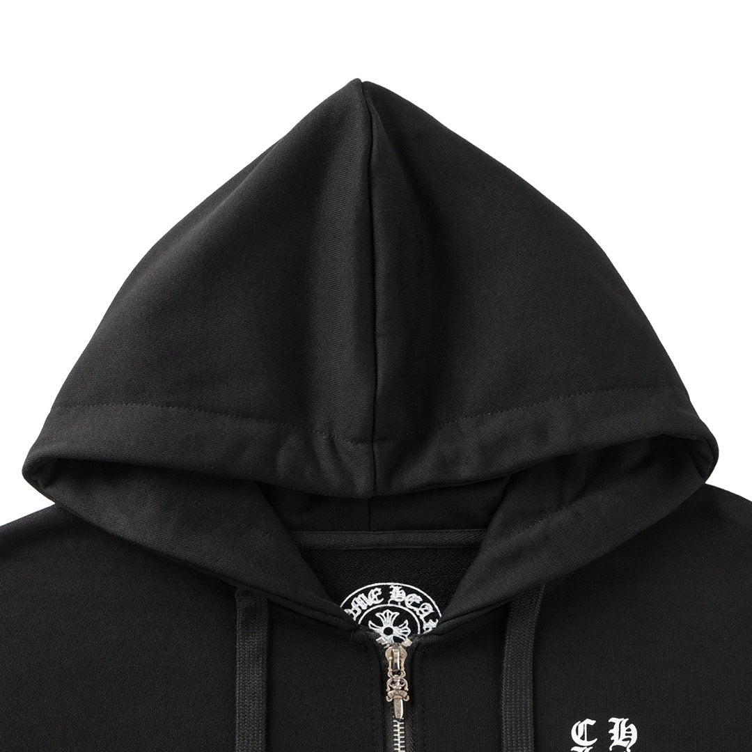 Multicross Typography Logo Black Full Zip Hoodie™