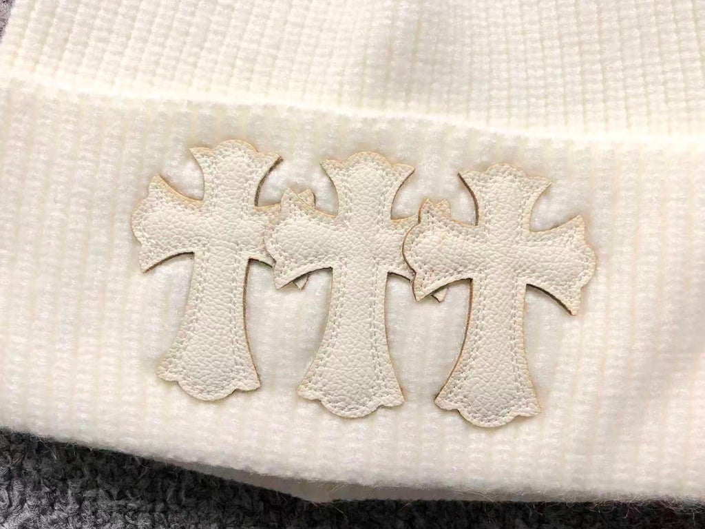 Triple Leather Cross Wool Beanie™