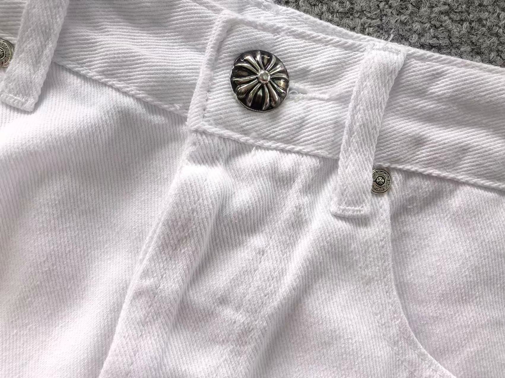 Red & Pink Cross Patch White Denim Jeans™