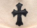 Black Leather Cross Knit Beanie™