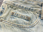 Faded White Cross Patch Light Denim Baggy Jeans™