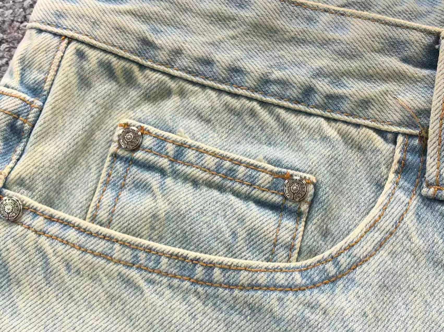 Faded White Cross Patch Light Denim Baggy Jeans™