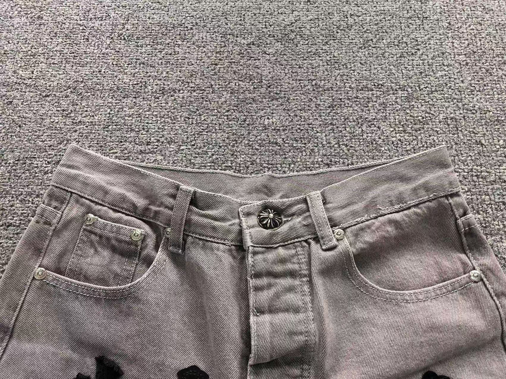 Black Cross Patch Grey Denim Jeans™