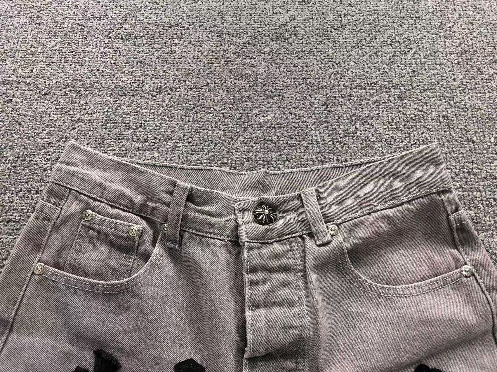 Black Cross Patch Grey Denim Jeans™