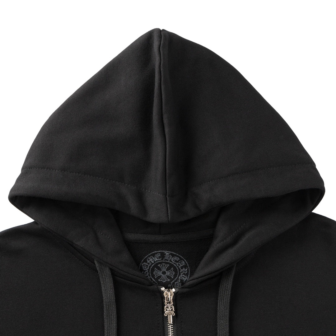 Red Horse Shoe Logo Black Full Zip Hoodie™