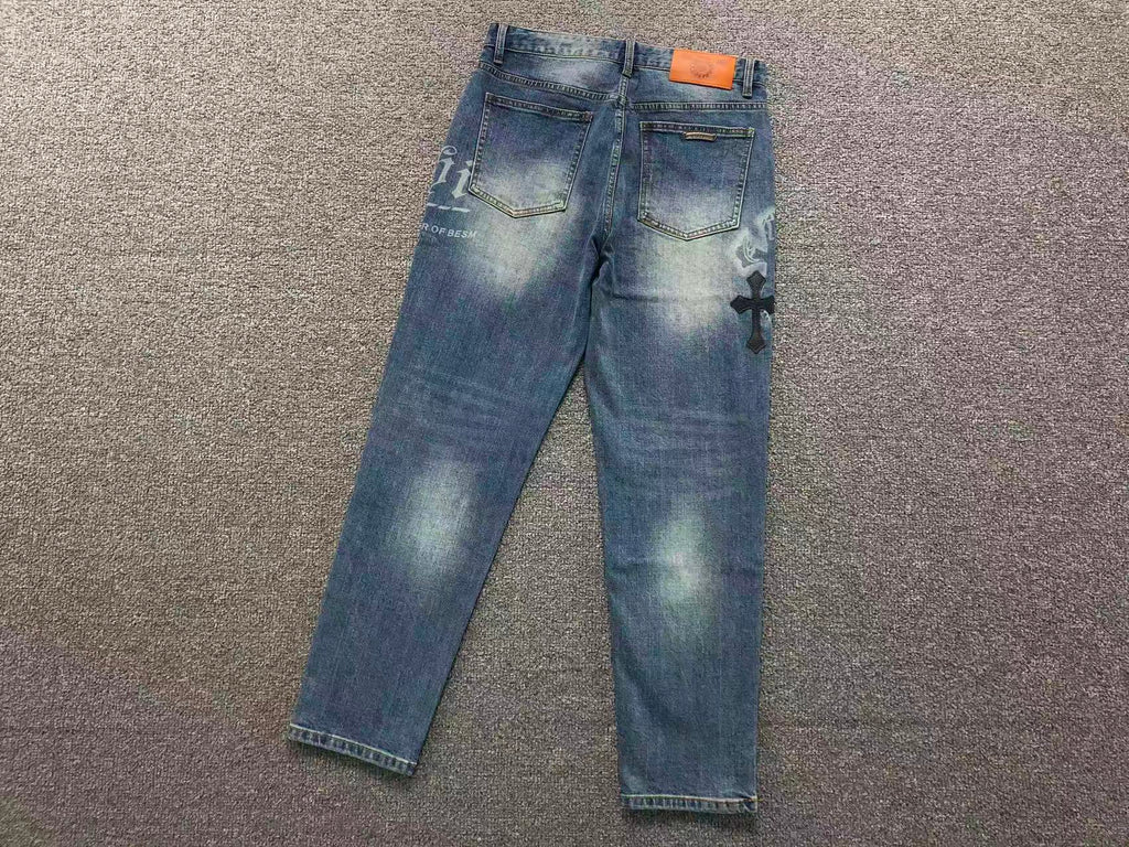 Ghost & Black Cross Patch Denim Jeans™
