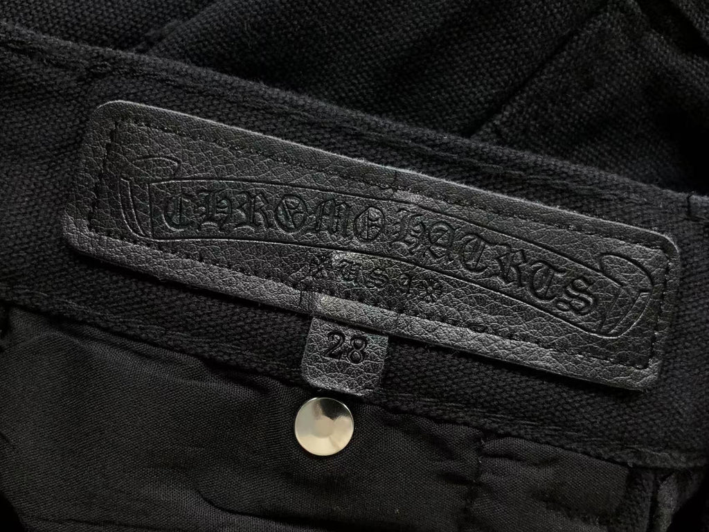 Black Cross Patch Black Carpenter Pants™