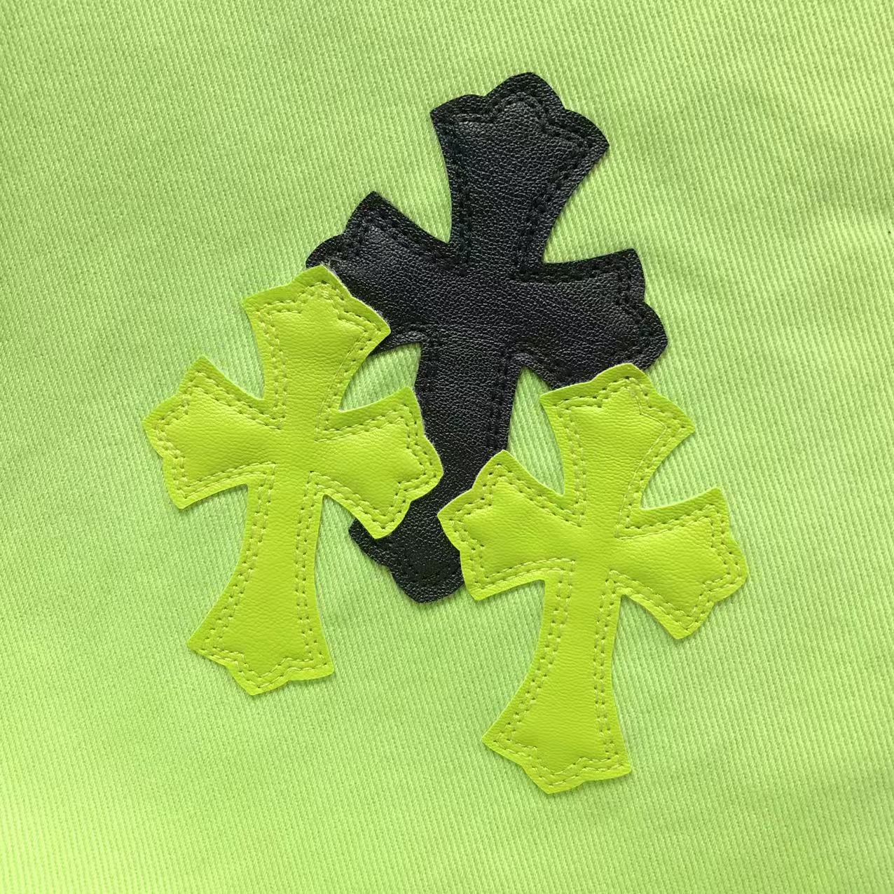 Green & Black Cross Patch Lime Green Jeans™