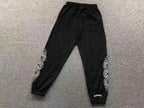 Black Cross Pattern Black Sweatpants™