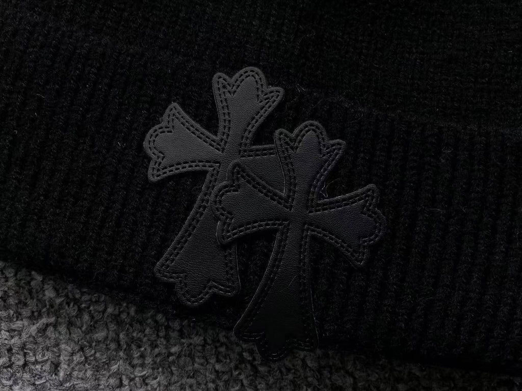 Double Leather Cross Wool Beanie™