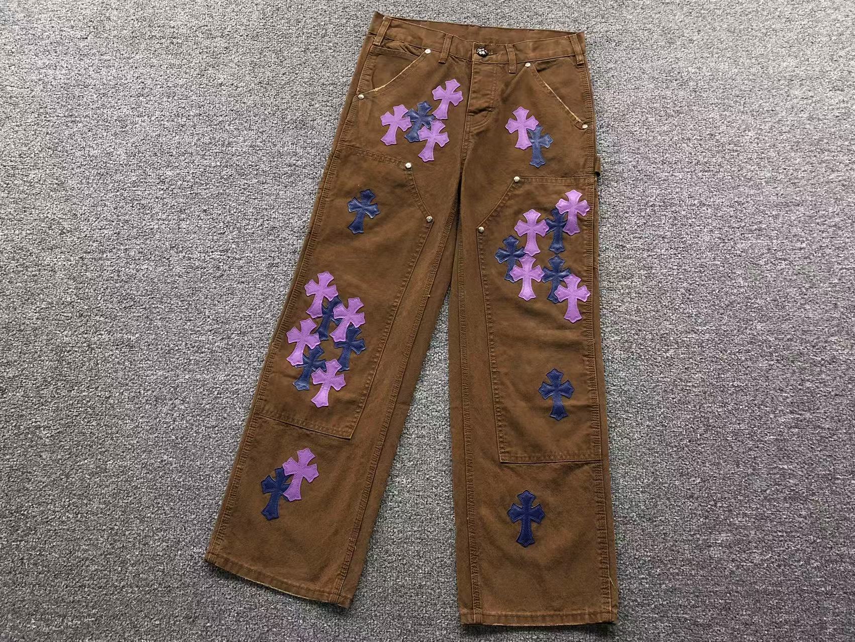 Blue & Pink Cross Patch Brown Carpenter Pants™