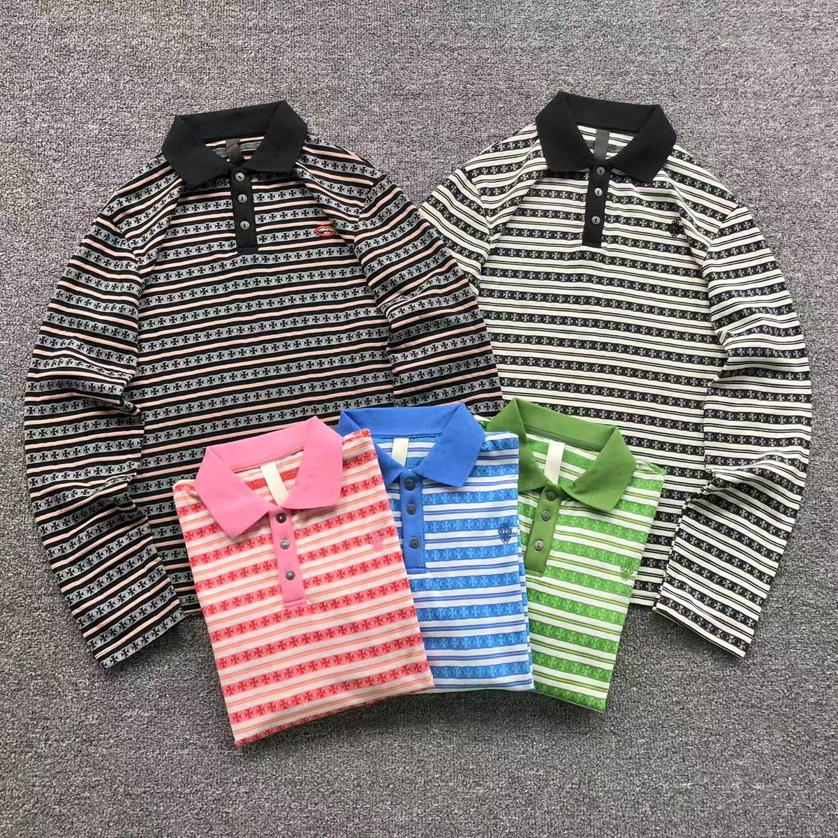 M-Boy Cross Pattern Collar Long Sleeve™