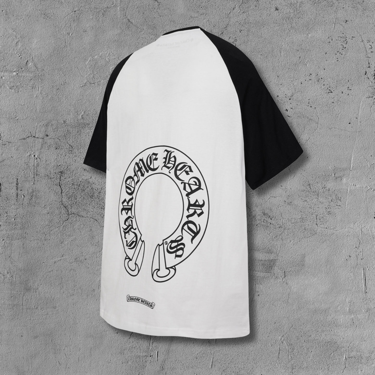 Black Sleeve Horseshoe White T-Shirt™