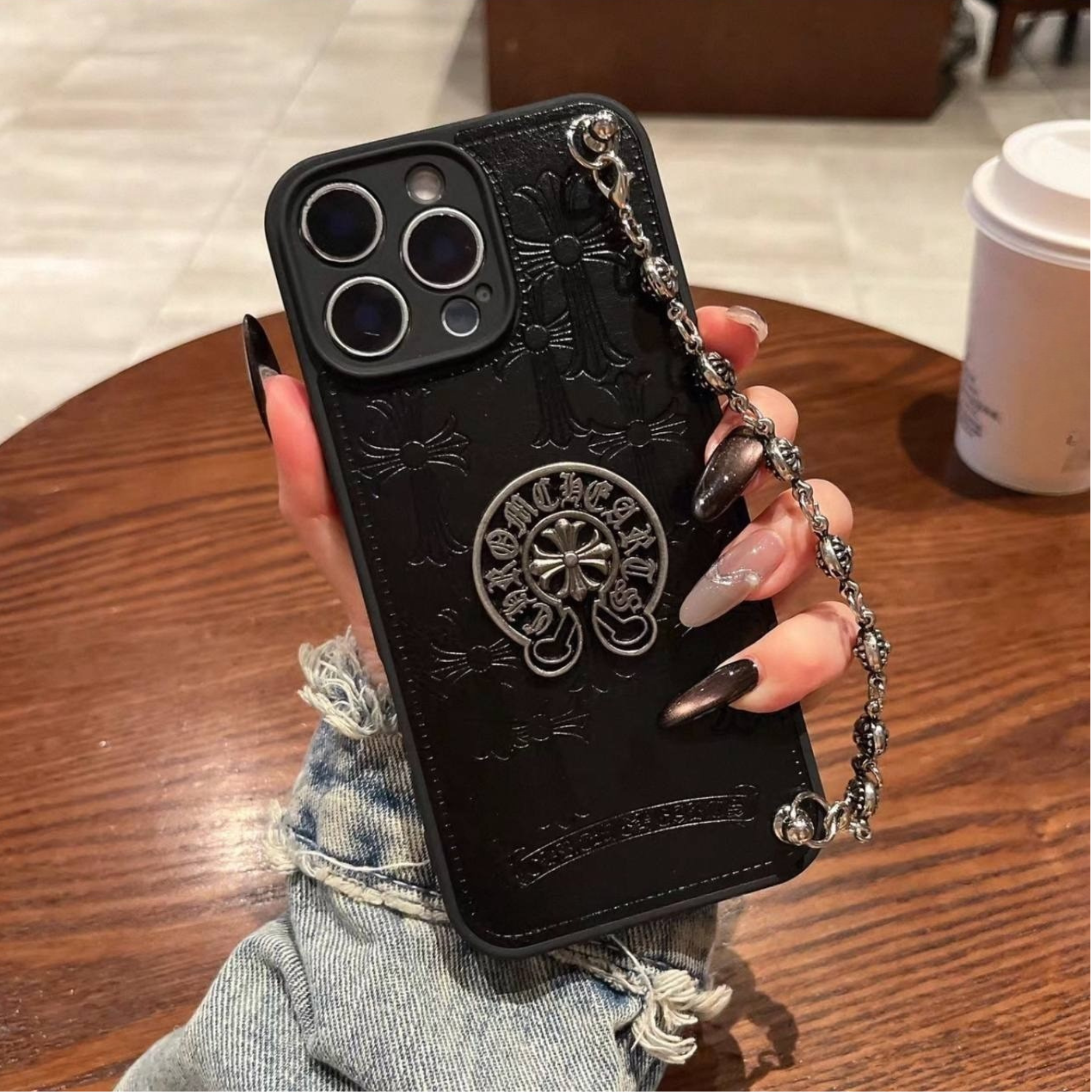 Gothic Accessory Chain Black Leather Case™