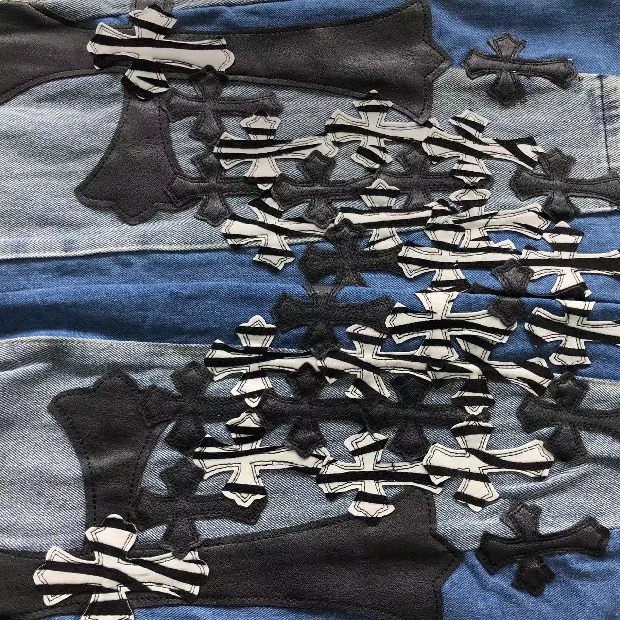 Black & Zebra Cross Patch Denim Jeans™