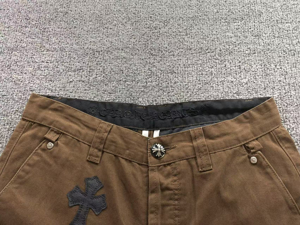 Black & Leopard Cross Patch Brown Denim Jeans