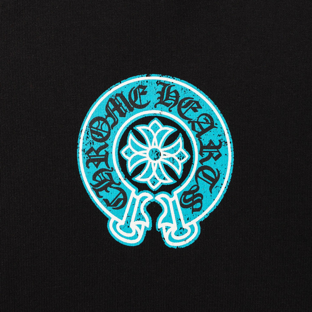 Blue Horse Shoe Logo Black Hoodie™