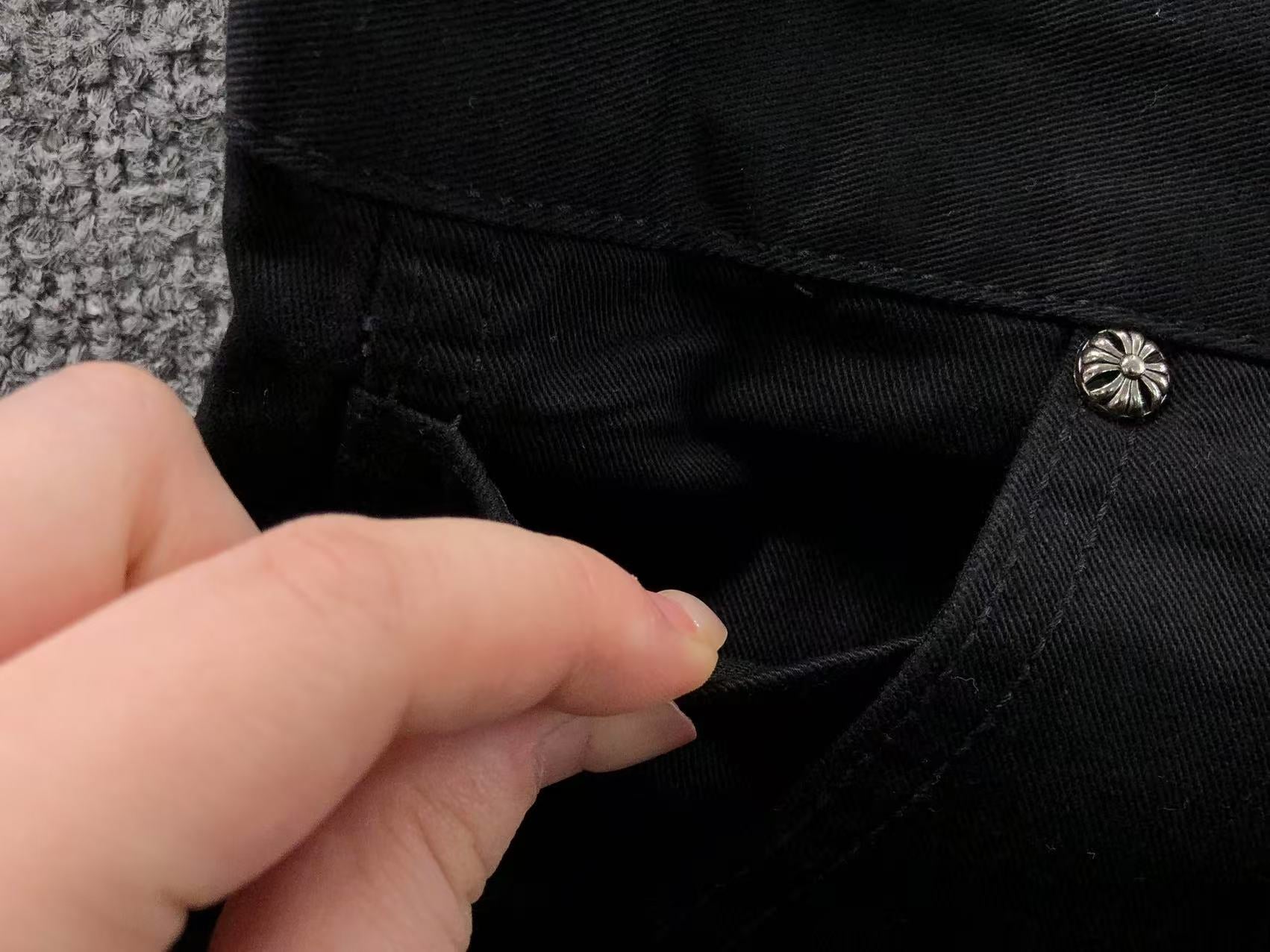 Black & Leopard Cross Patch Black Carpenter Pants™